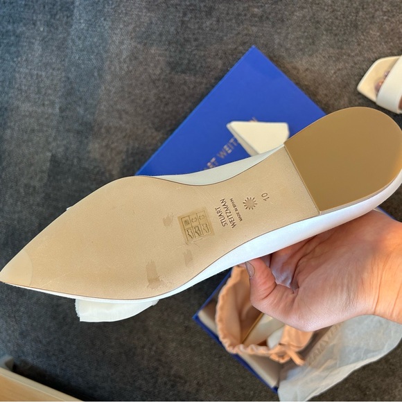 NWT Stuart Weitzman Anny Mesh Bow Flats - Picture 9 of 10